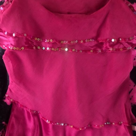Like New Whimsy raspberry pink silk ruffle  cami - Picture 2 of 4